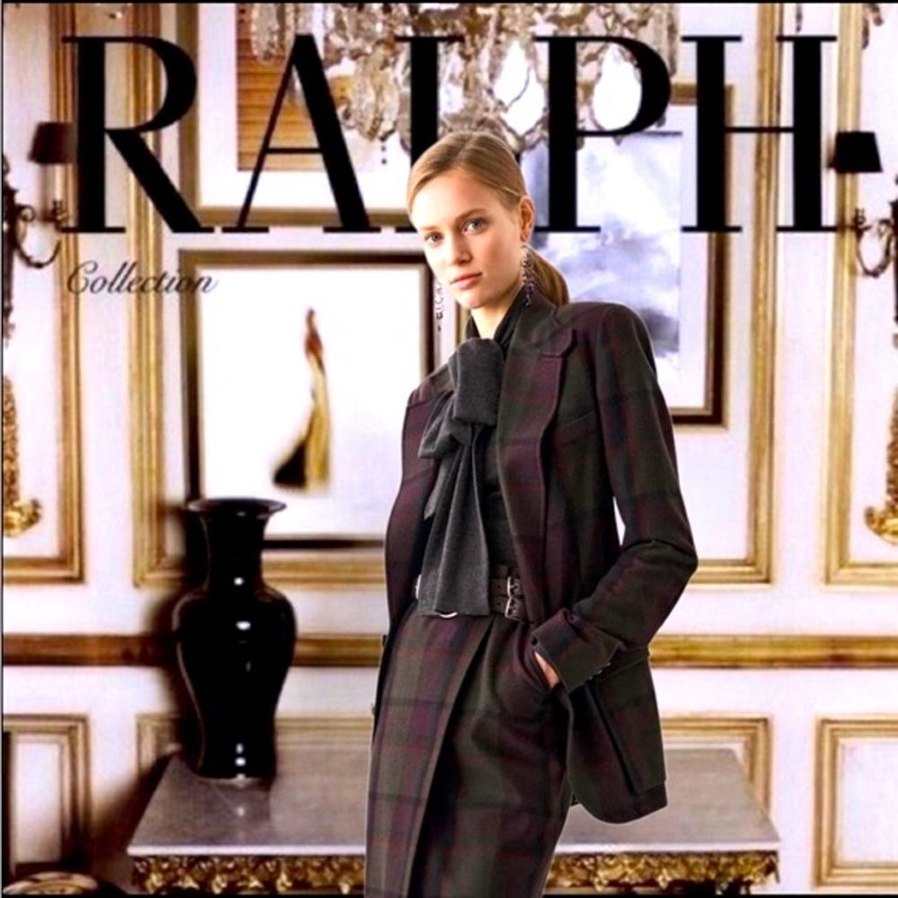 Ralph Lauren Fall ‘20 Collection Cashmere Blend Olive Multi Plaid Preston Jacket